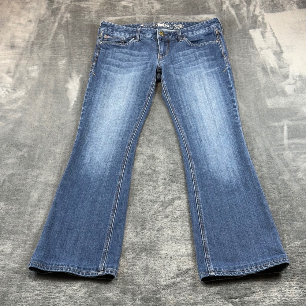 Express Jeans Womens 6R Blue Medium Wash Low Rise Bootcut Denim Stretch Pants